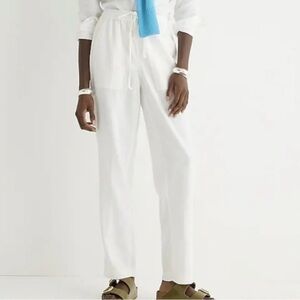 New J Crew Tall Linen Blend Seaside Pants White